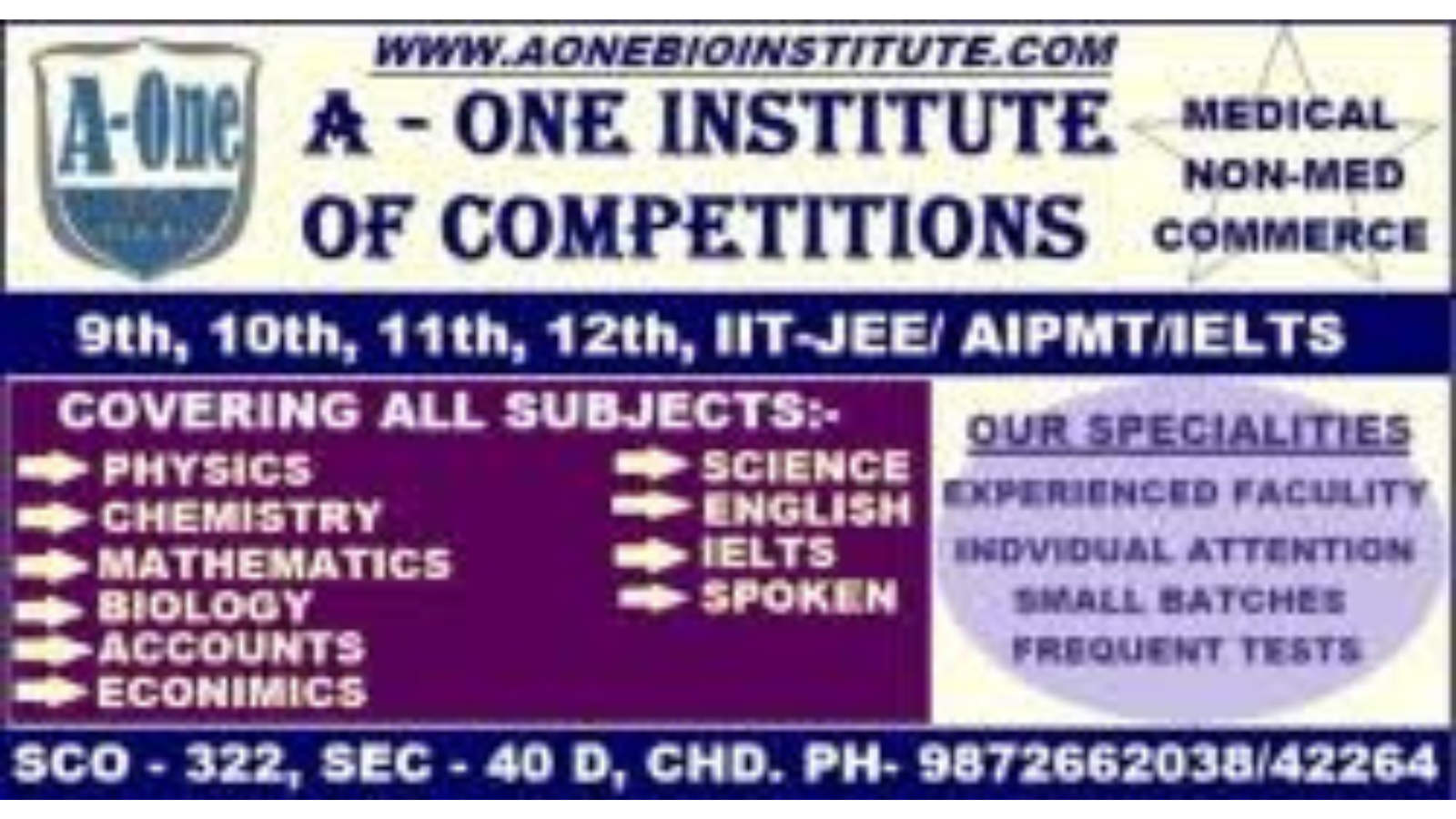 A One Institute Chandigarh Hero Slider - 2