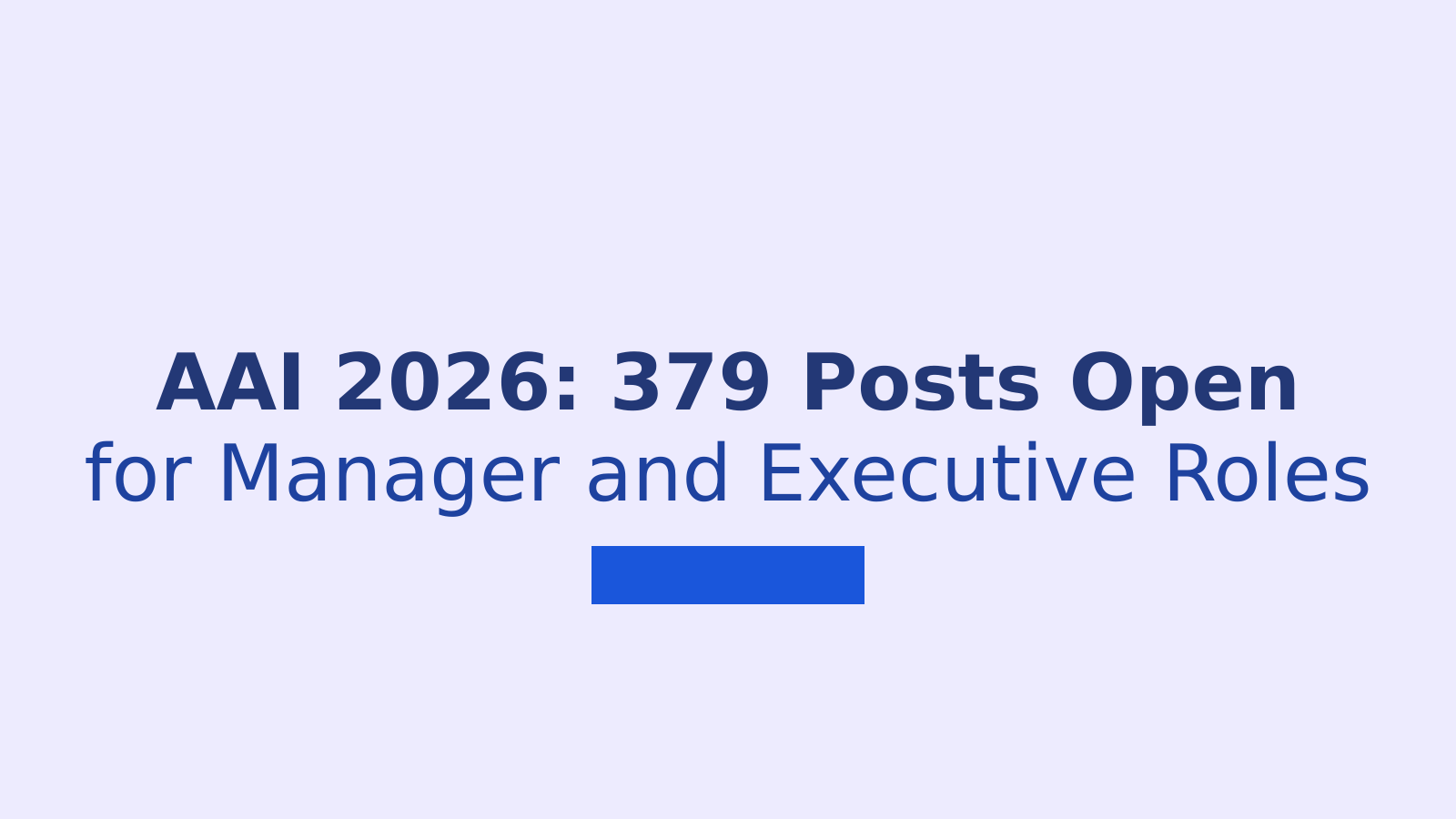 AAI 2026 Notification: 379 Manager and Junior Executive Posts