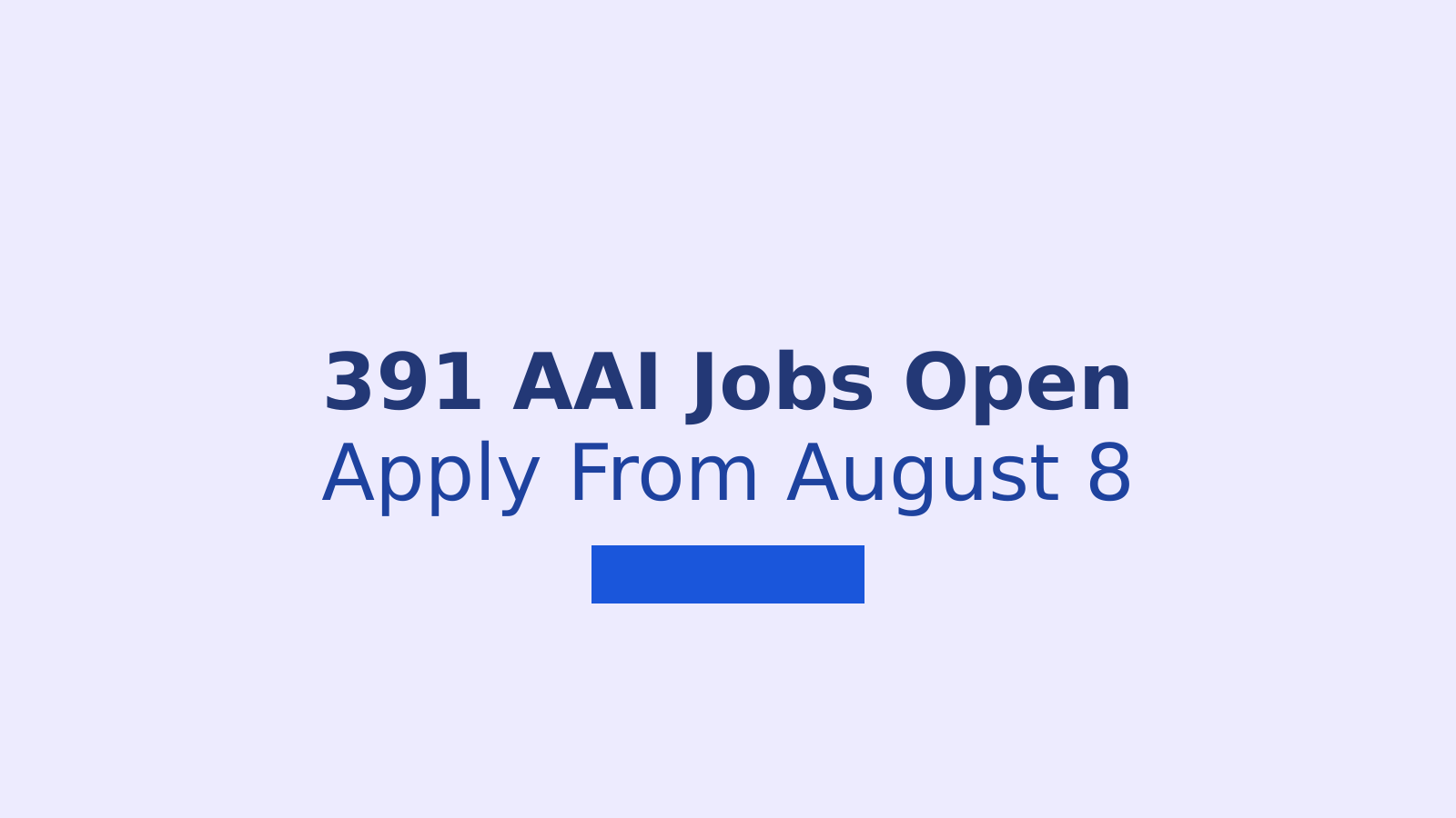 AAI Recruitment 2026: 391 Vacancies Open From August 8