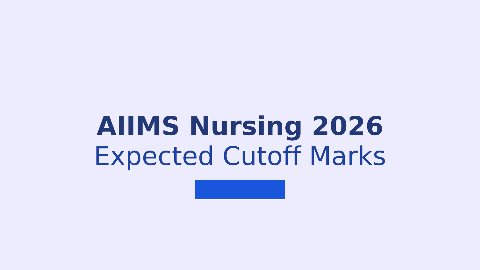 AIIMS BSc Nursing 2026 Expected Cutoff: What Scores You Need to Qualify