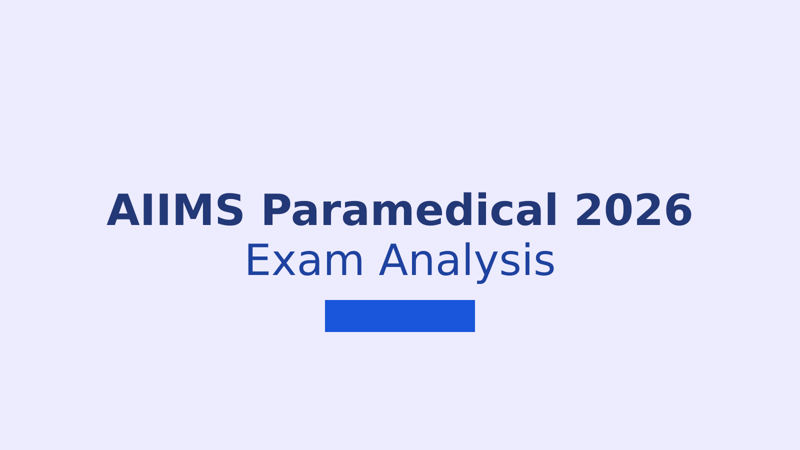 AIIMS Paramedical Exam 2026: Question Paper Analysis and Important Updates