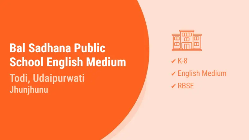 Bal Sadhana Public School English Medium Todi Udaipurwati Jhunjhunu Hero Slider - 2