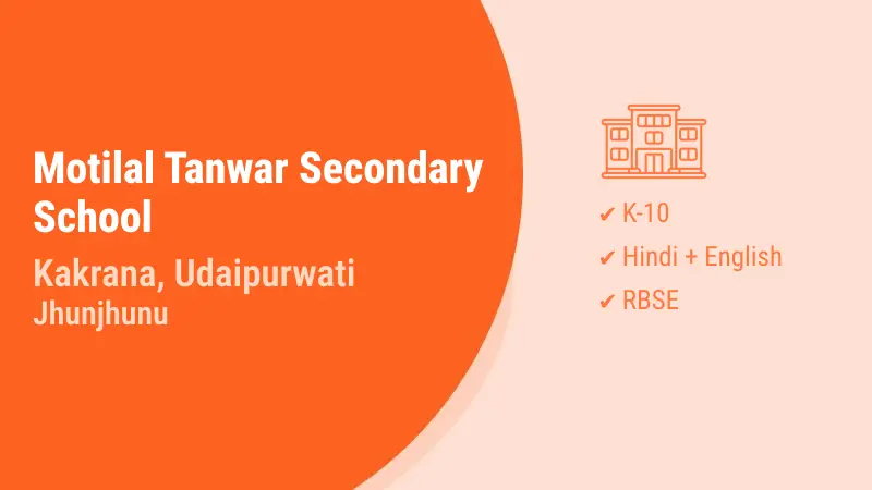 Motilal Tanwar Secondary School Kakrana Udaipurwati Jhunjhunu Hero Slider - 2