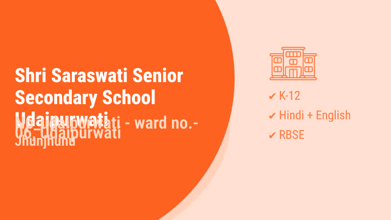 Shri Saraswati Senior Secondary School Udaipurwati Udaipurwati Jhunjhunu
