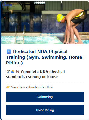 4️⃣ Dedicated NDA Physical Training (Gym, Swimming, Horse Riding) - offered by Career Defence School Ambala 
