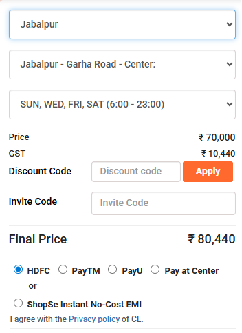 Product Title/Target Exam Yea - offered by Career Launcher Jabalpur