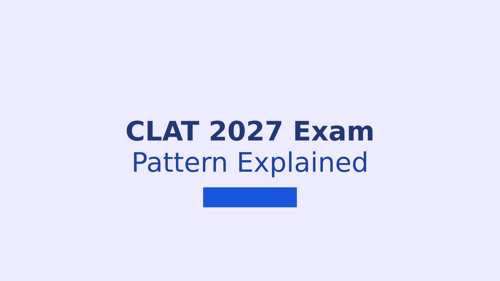 CLAT 2027 Exam Pattern for UG: Marking Scheme, Sections and Key Changes