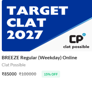 TRAGET CLAT BATCH BREEZE Regular (Weekday) Online  - offered by Clat Possible Delhi 