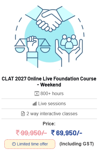 CLAT 2027 Online Live Target Course - Weekend - offered by ClatPrep Jodhpur