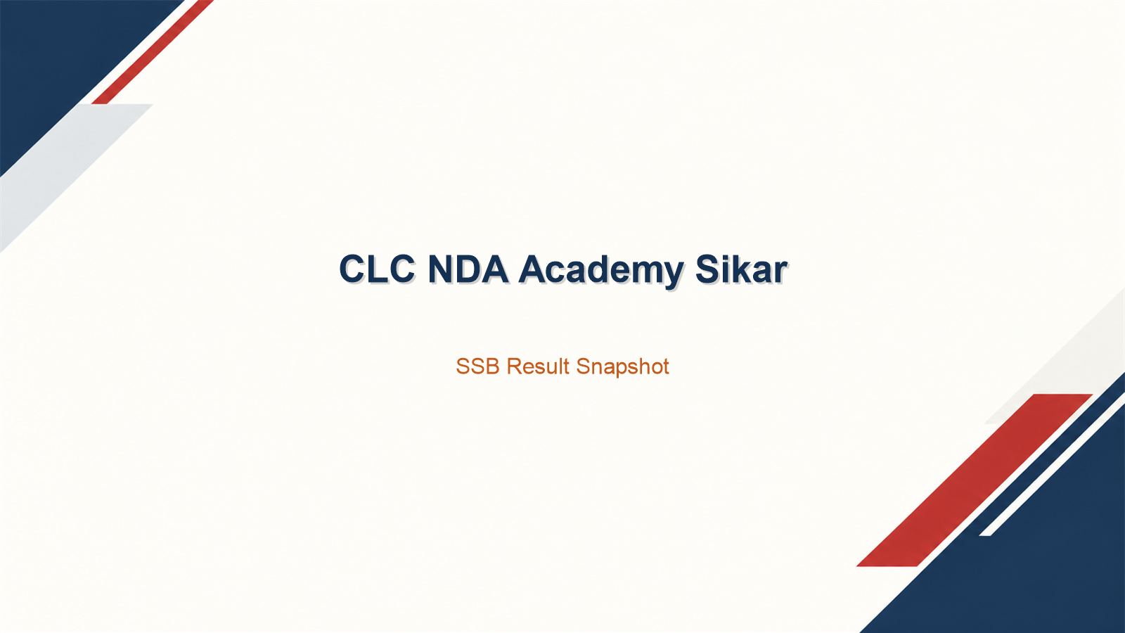 CLC NDA Academy Sikar SSB result snapshot