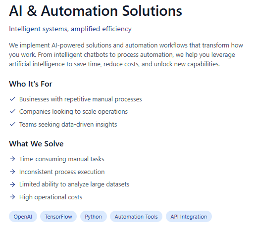 AI & Automation Solutions  - offered by Coding Bits Noida 