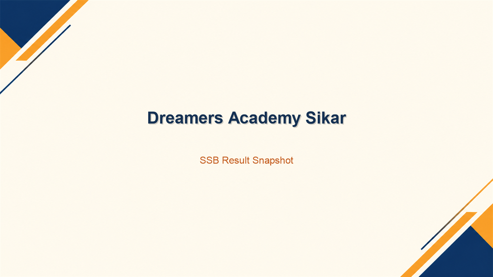 Dreamers Academy Sikar SSB result snapshot