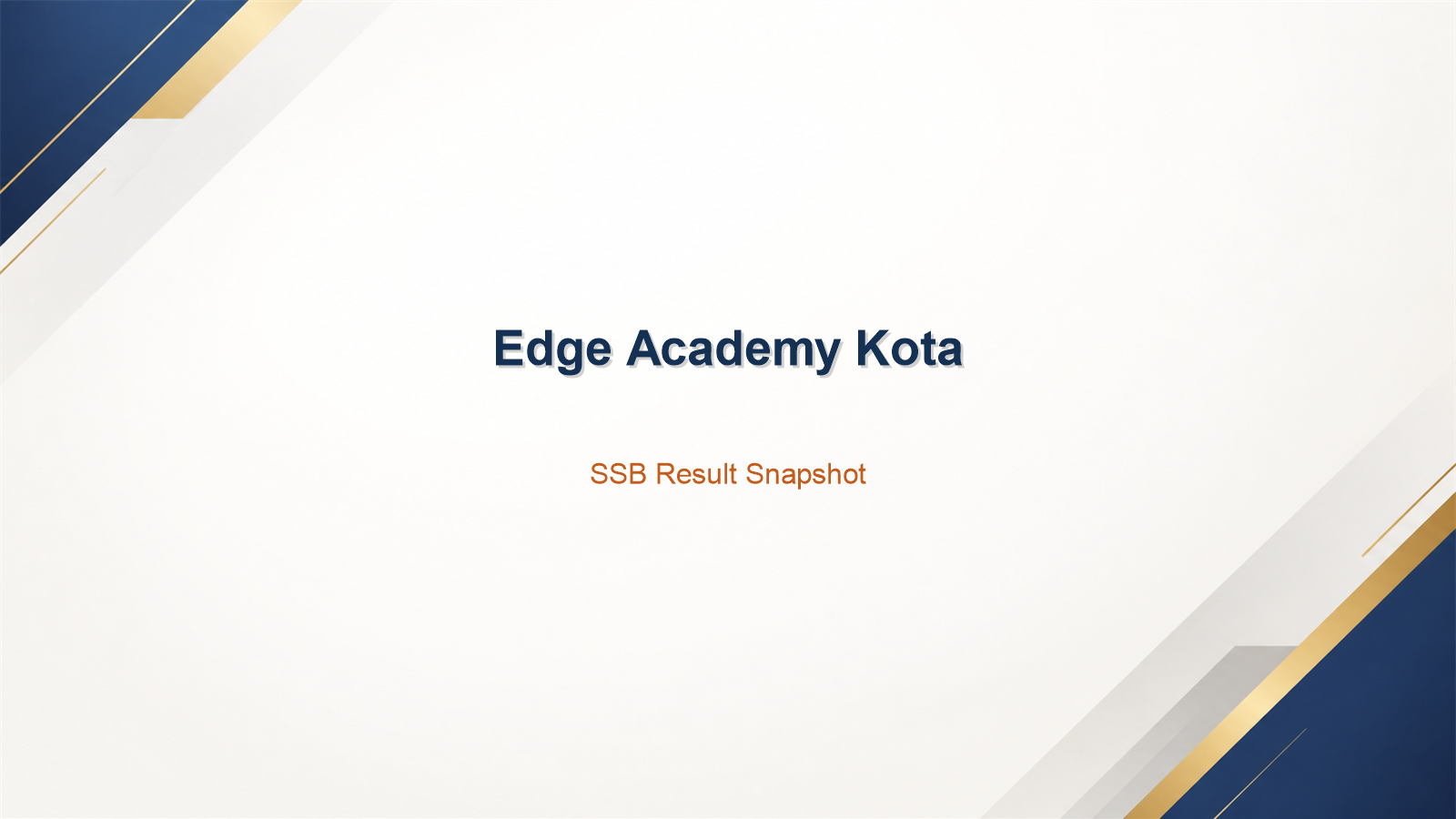 Edge Academy Kota SSB result snapshot