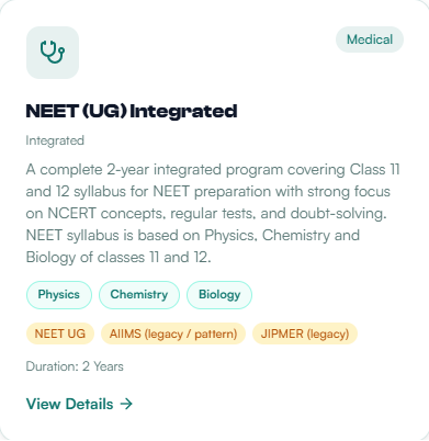 NEET (UG) Integrated - offered by Eklabhya Classes Pvt.ltd Odisha