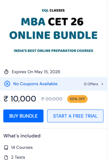 MBA CAT 2026 ONLINE BUNDLE   - offered by EQL CLASSES Pune 