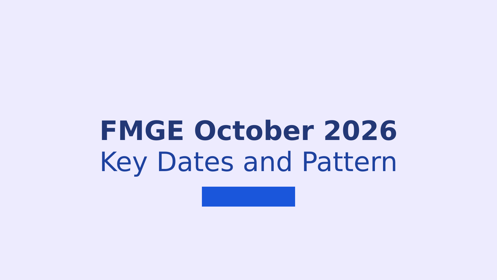 FMGE October 2026 Edit Window, Exam Pattern and Result Dates