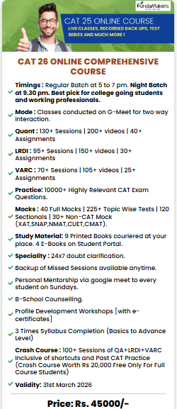 CAT 2026 ONLINECOURSE  - offered by FundaMakers Ailganj