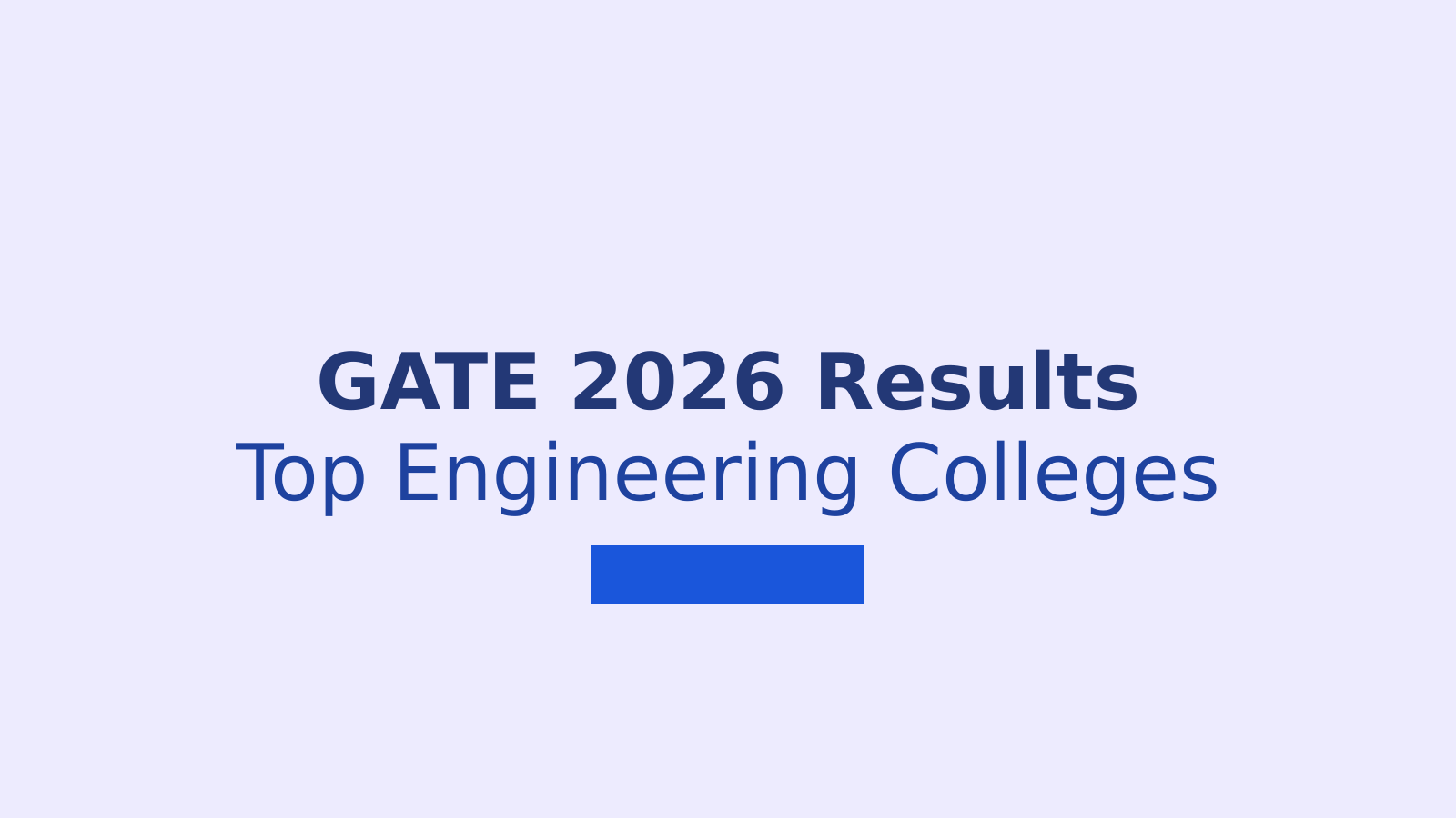 GATE 2026 Results and Top 20 Engineering Colleges in India