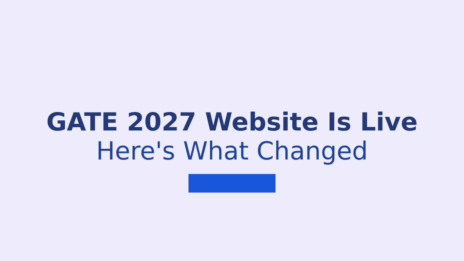 GATE 2027 Official Website Is Live: Dates, Changes, and Details