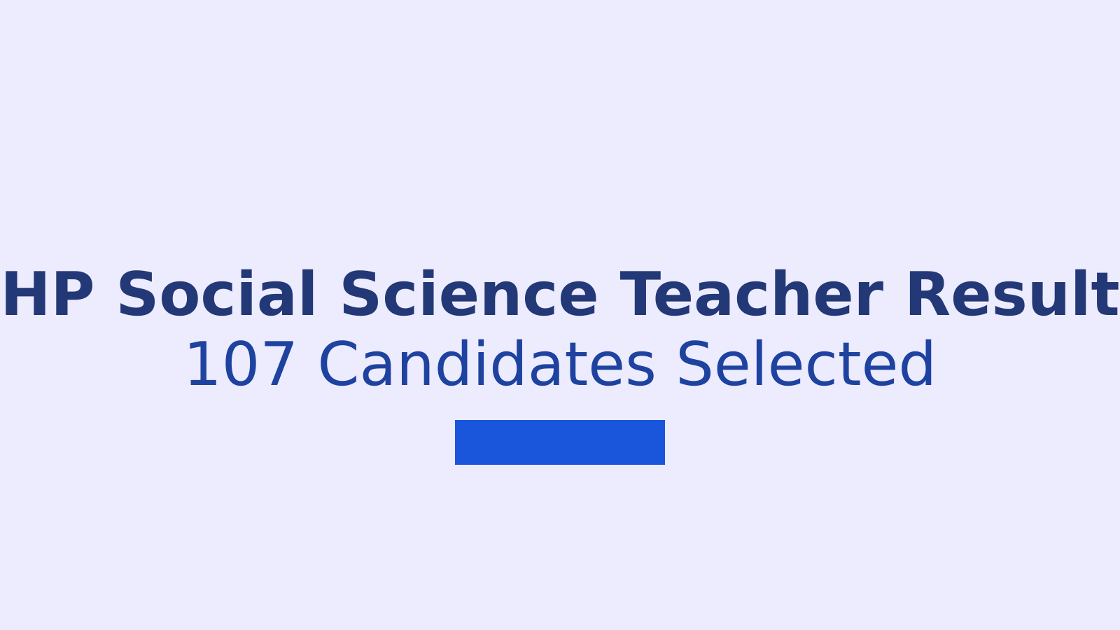 HP Social Science Teacher Final Result Released for Post Code 26029