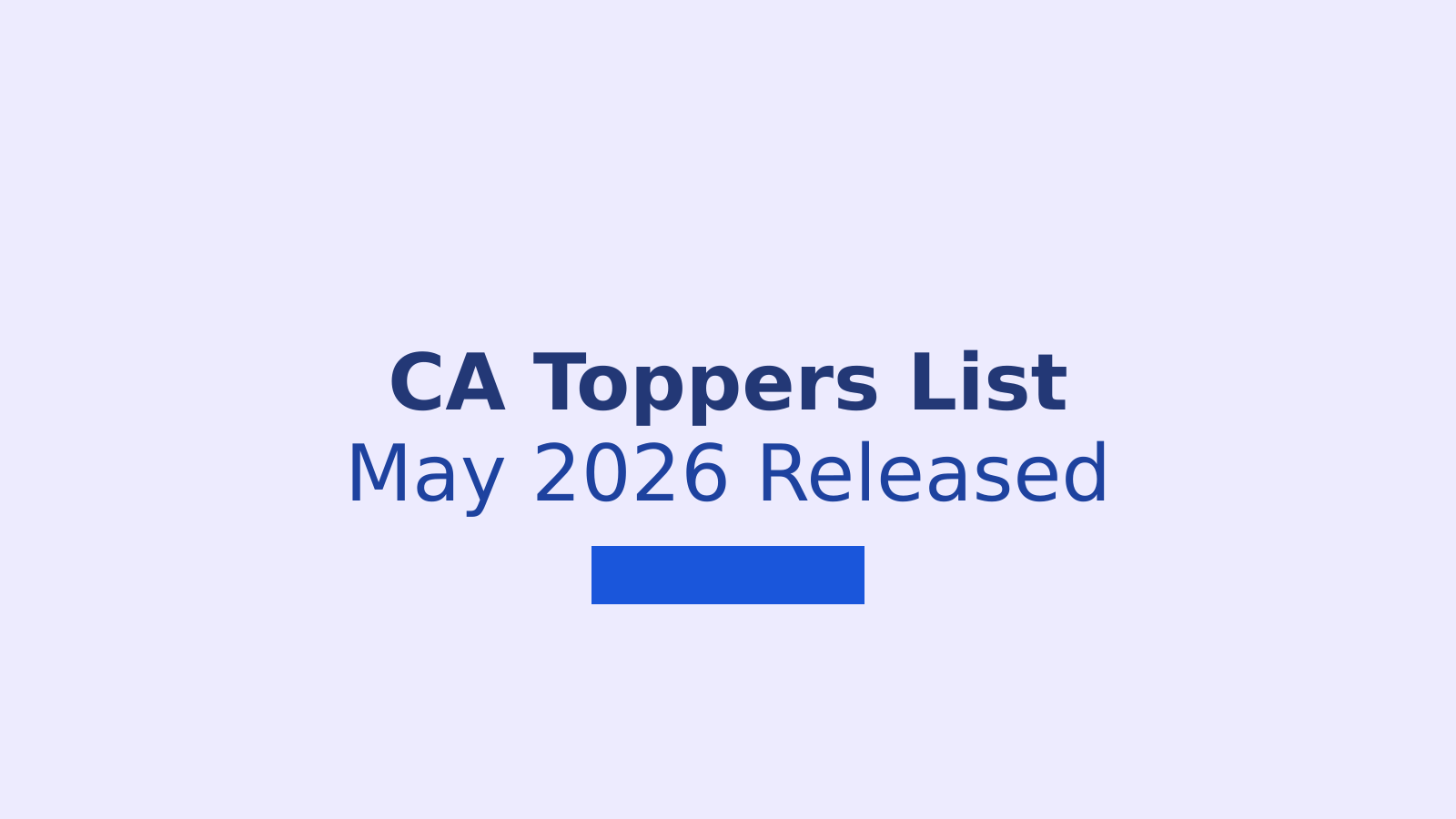 ICAI CA Toppers List May 2026: Scores and Ranks for Foundation, Intermediate and Final Exams