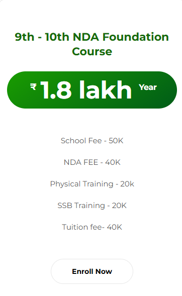 9th - 10th NDA Foundation Course  - offered by Indian Defence Academy Dehradun Uttarakhand 