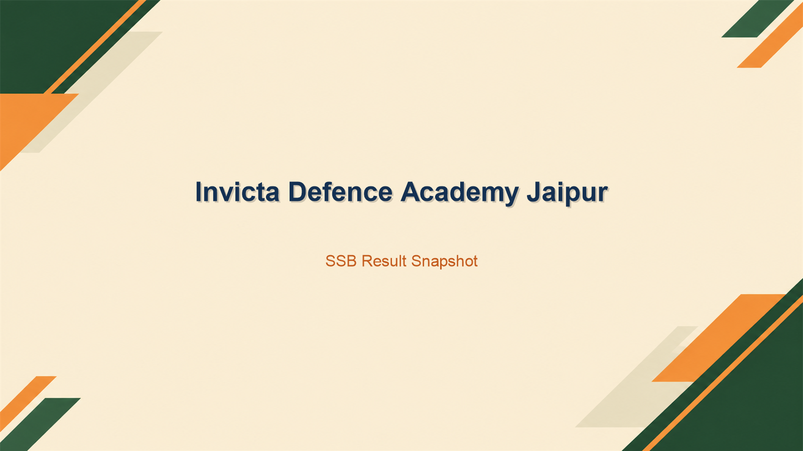 Invicta Defence Academy Jaipur SSB result snapshot