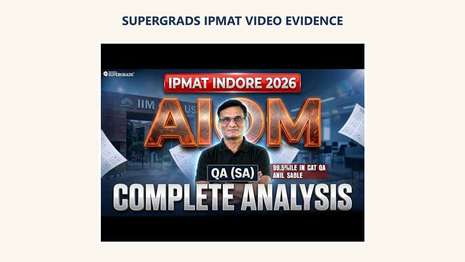 SuperGrads IPMAT Indore 2026 AIOM QA short-answer analysis visual