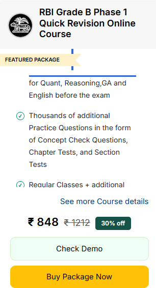 RBI Grade B Phase 1 Quick Revision Online Course - offered by ixamBee Noida