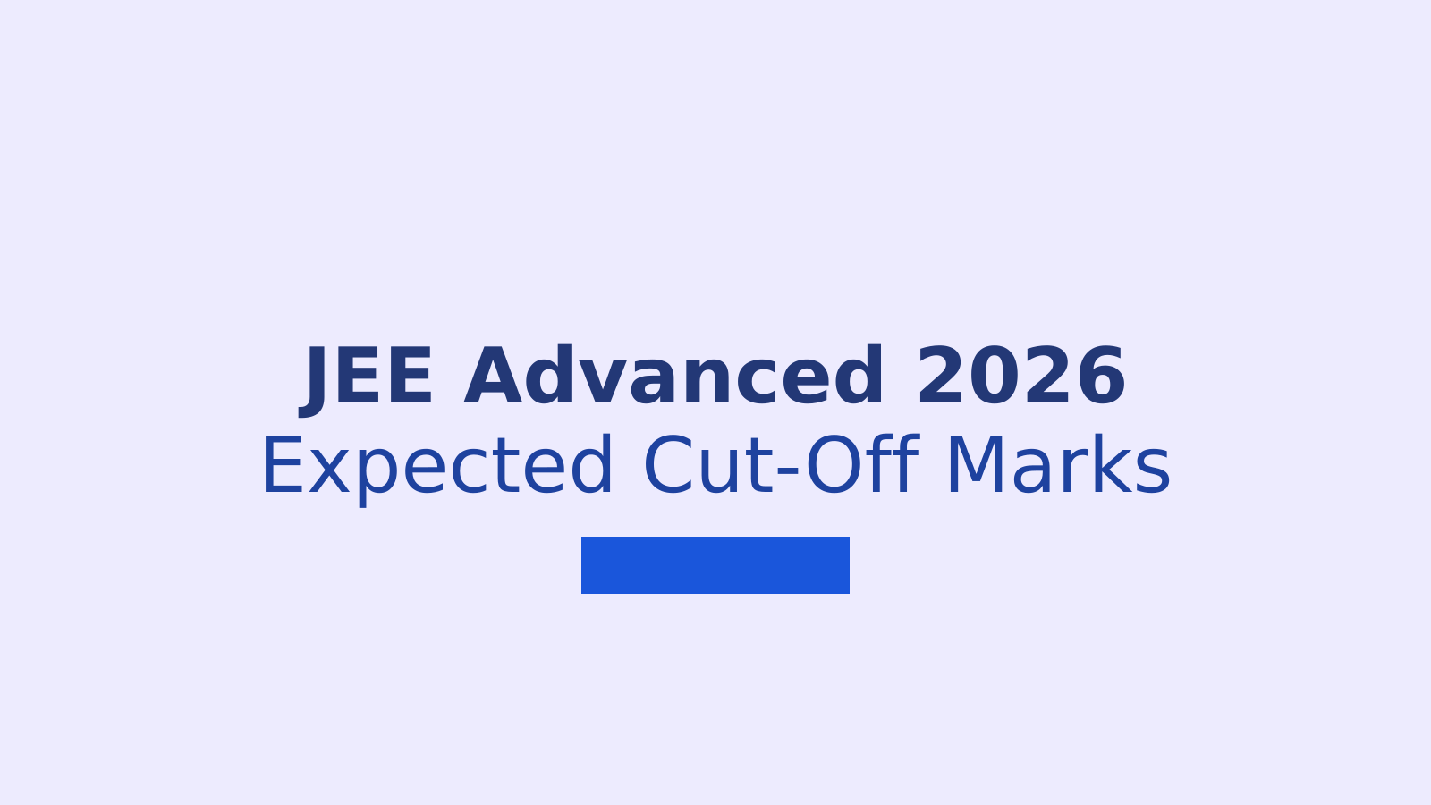 JEE Advanced 2026 Cut-Off: Category-wise Expected Marks और Qualification Details