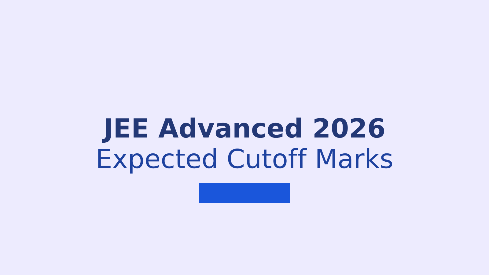 JEE Advanced 2026 Expected Cutoff Marks: What Score Do You Need for IIT Admission