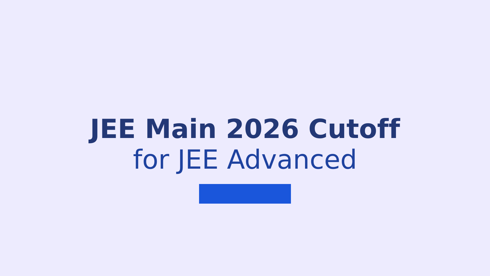 JEE Main 2026 Cutoff for JEE Advanced: Minimum Marks Required to Qualify