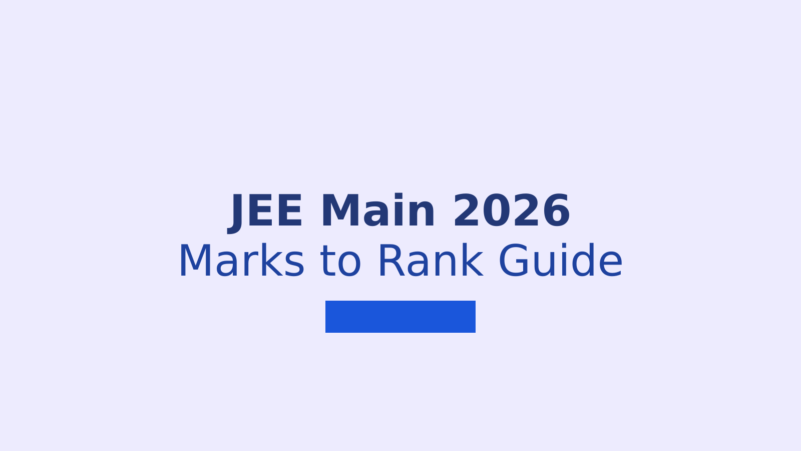 JEE Main 2026: Understanding Marks, Percentile and Rank Correlation