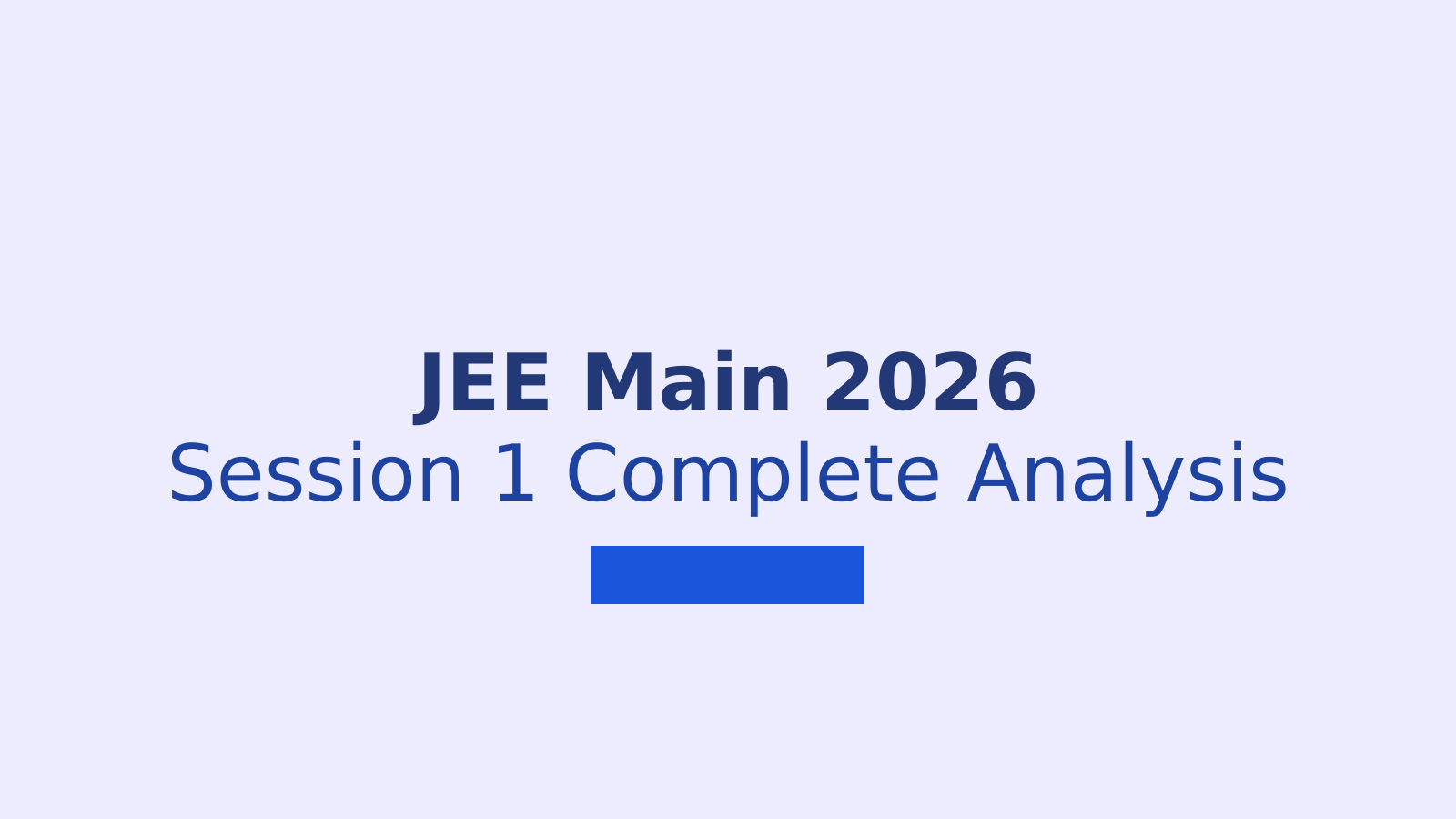 JEE Main 2026 Session 1 Complete Analysis: Paper Difficulty, Student Reactions, and What's Next