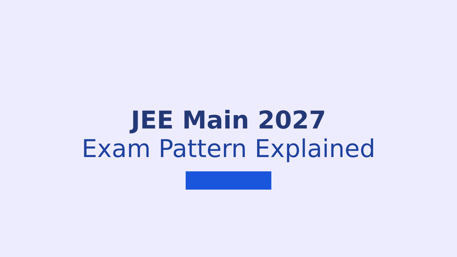 JEE Main 2027 Exam Pattern, Marking Scheme and Subject-Wise Questions