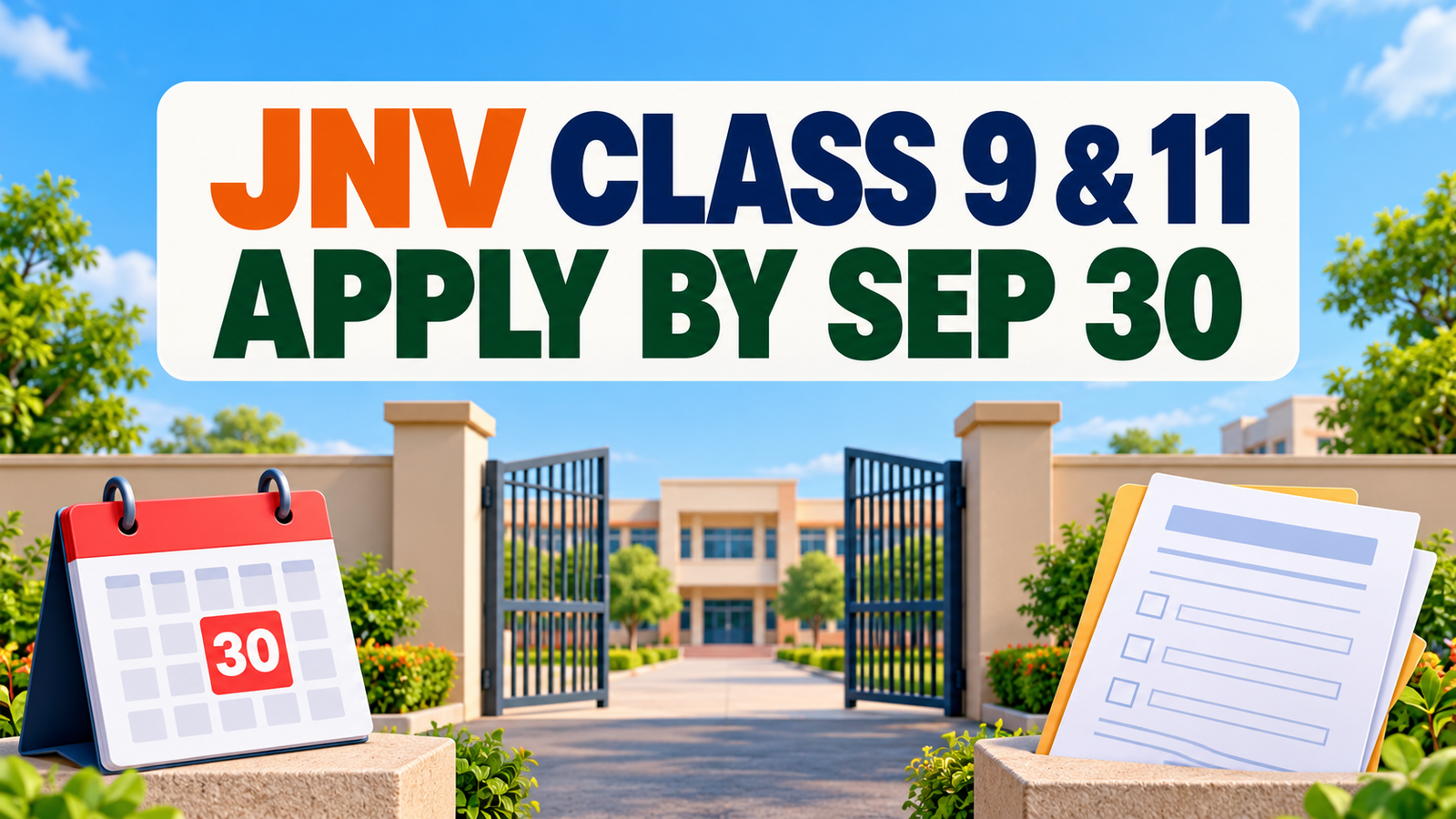 JNV Class 9 & 11 Admission 2027-28: Apply by September 30, Eligibility & Steps