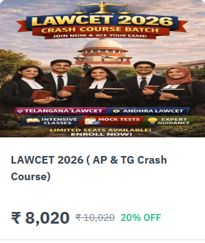 LAWCET 2026 ( AG&TG CRASH COURSE - offered by Justitia Law Academy Hyderabad