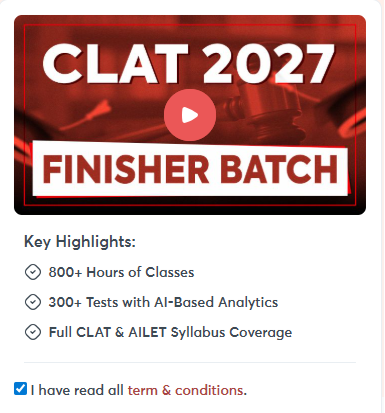 CLAT 2027 Finisher Batch - offered by Law Prep Tutorial Pune