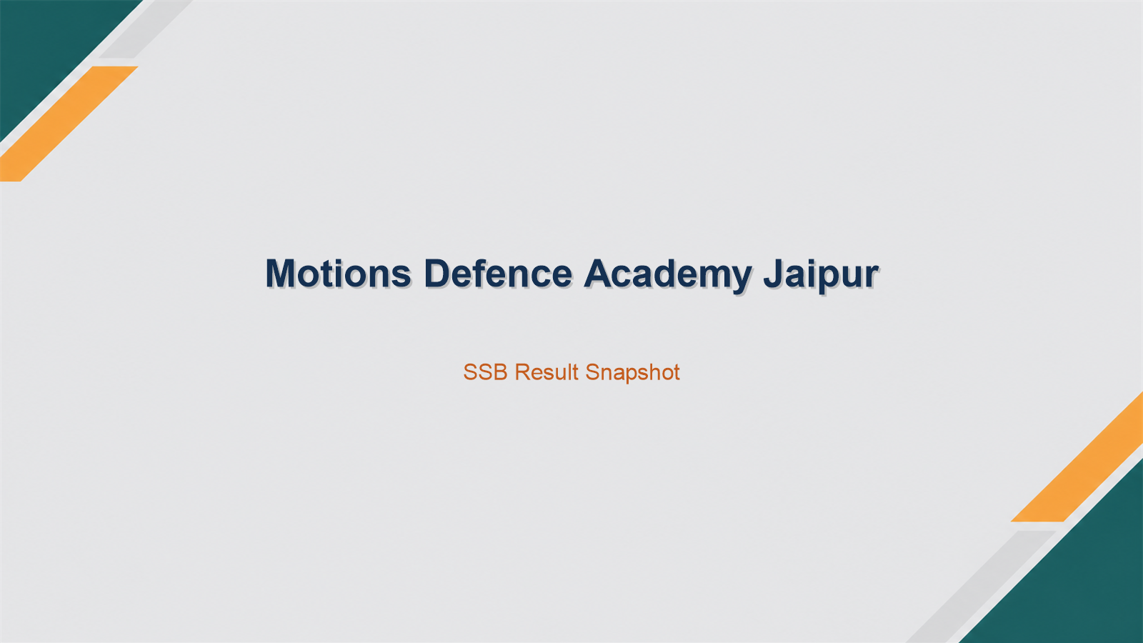 Motions Defence Academy Jaipur SSB result snapshot
