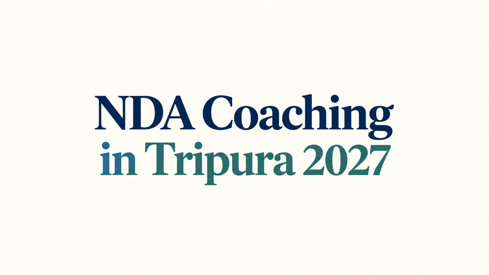 NDA Coaching in Tripura 2027: Five Online Options