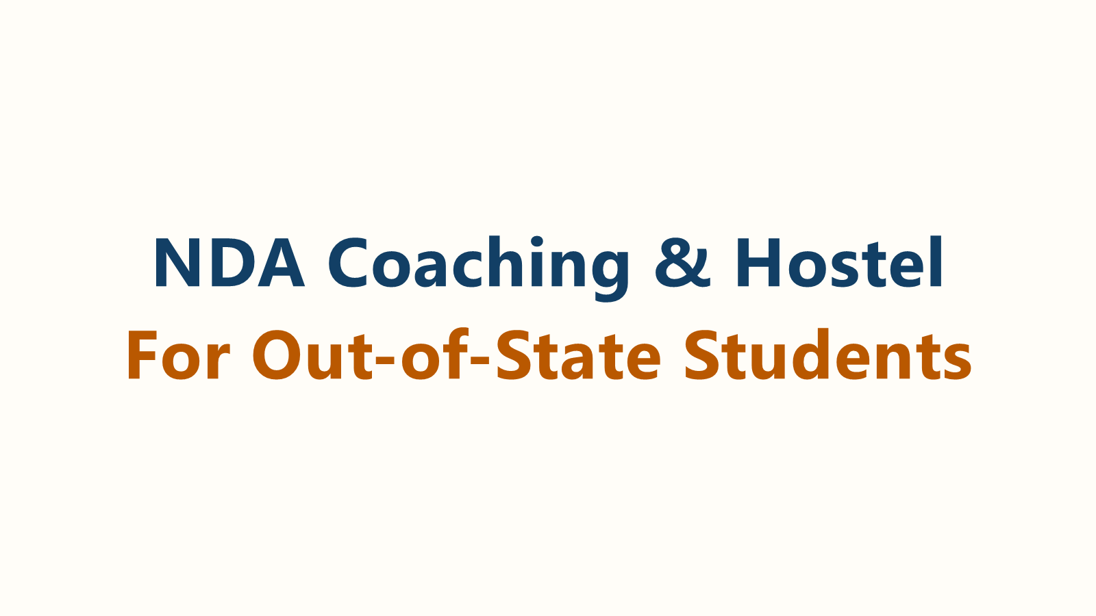 NDA Coaching and Hostel for Students Coming to Rajasthan