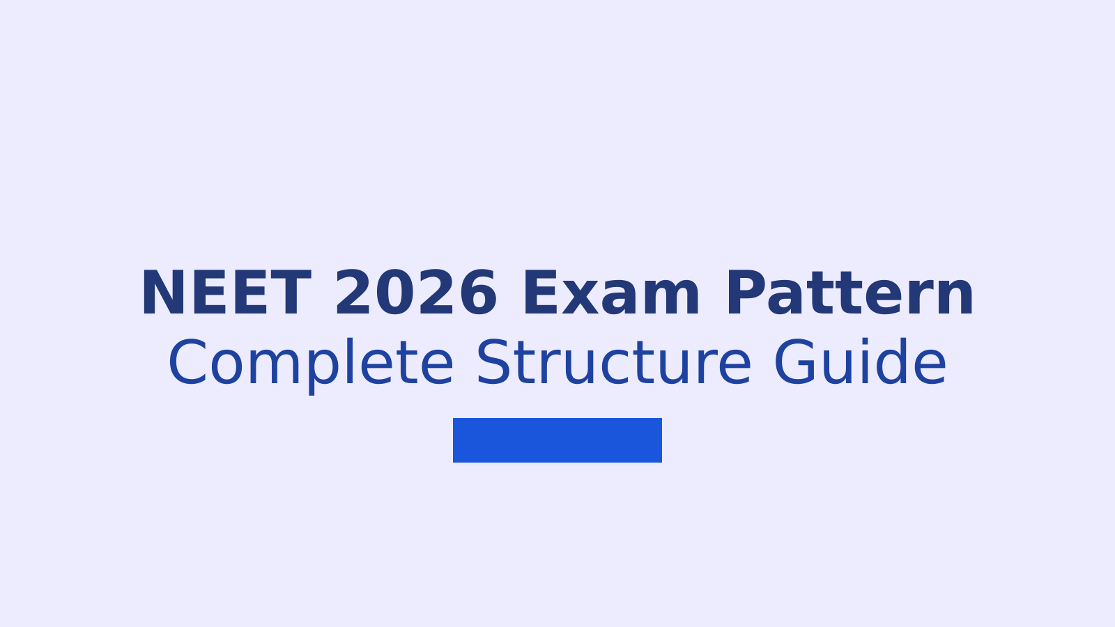 NEET 2026 Exam Pattern: Structure, Marking Scheme, and Subject-Wise Breakdown