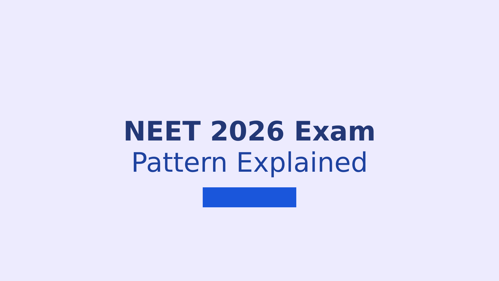 NEET Exam Pattern 2026: Marking Scheme, Duration, and Question Distribution Explained