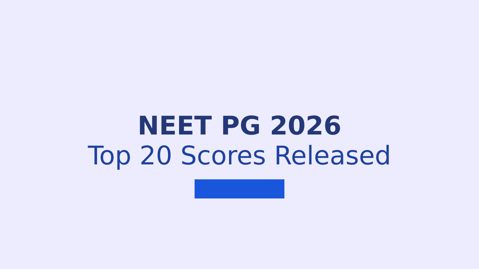 NEET PG 2026 Toppers List, Cut-Off Marks and Result Details