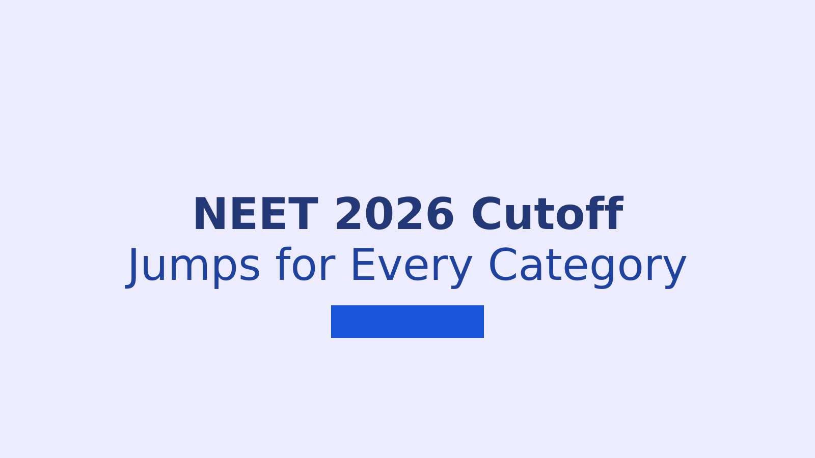 NEET UG 2026 Cutoff Rises Sharply Across All Categories