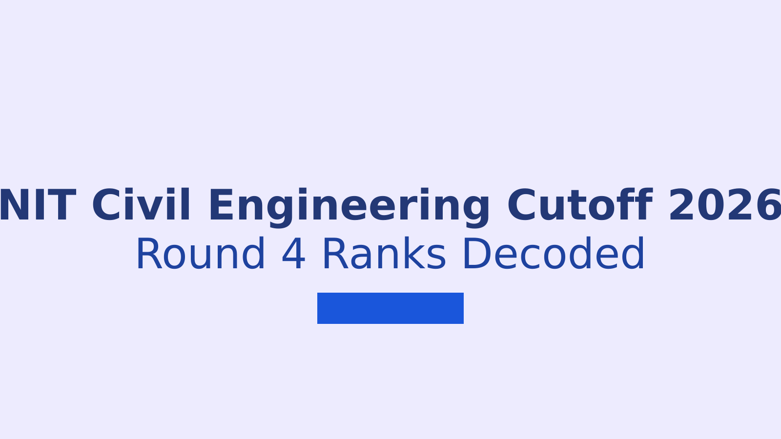NIT Civil Engineering Cutoff 2026: JoSAA Round 4 Ranks Explained