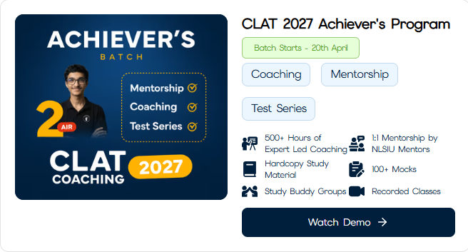 CLAT 2027 Achiever's Program  - offered by NLTI Jayanagar 