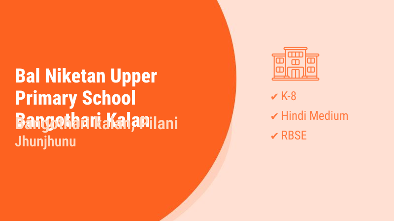 Bal Niketan Upper Primary School Bangothari Kalan Pilani Jhunjhunu