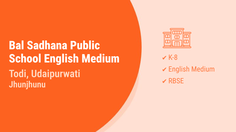 Bal Sadhana Public School English Medium Todi Udaipurwati Jhunjhunu Hero Slider - 2