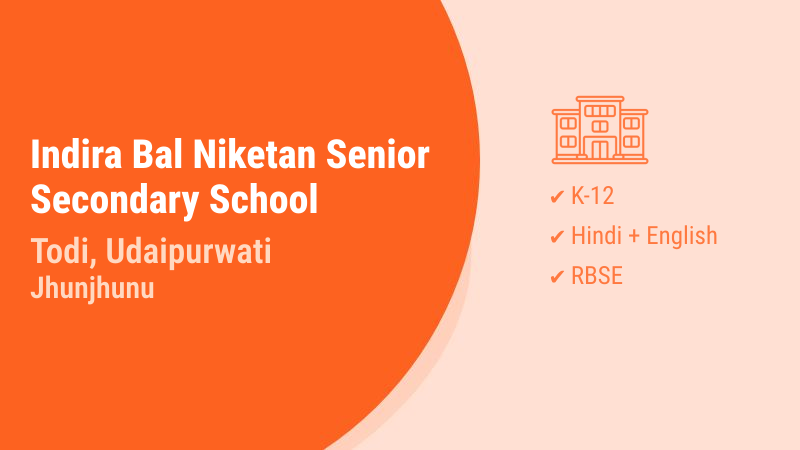 Indira Bal Niketan Senior Secondary School Todi Udaipurwati Jhunjhunu Indira Bal Niketan Senior Secondary School Todi Udaipurwati Jhunjhunu